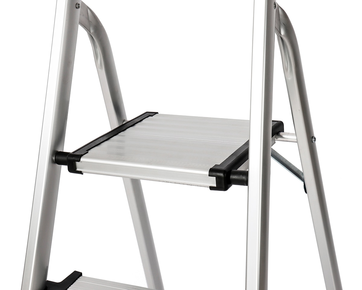 Escalera Doméstica Aluminio 4 Peldaños Anchos Aluminio-7