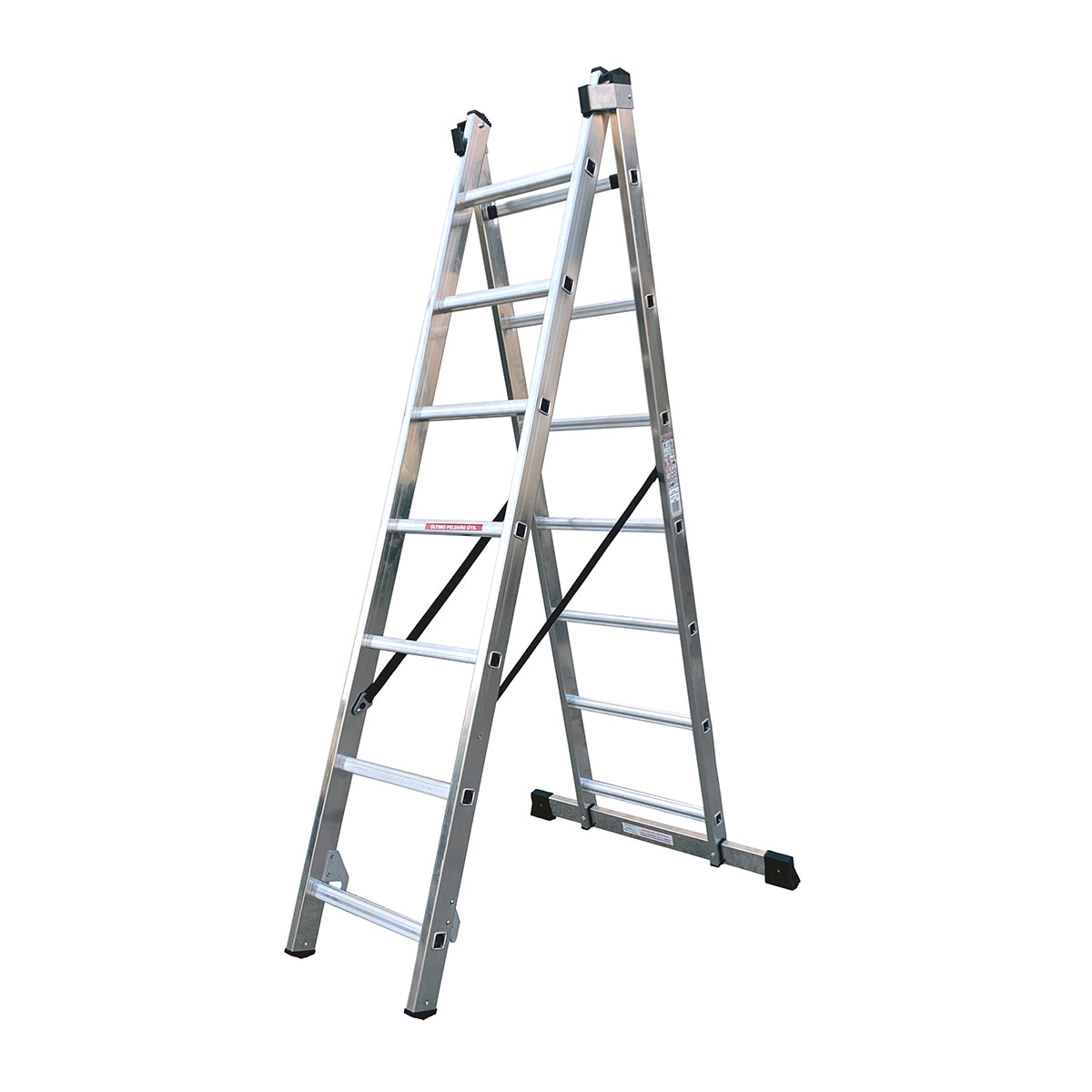 Escada Profissional 2 Trechos e 7 Degraus Alumínio-1