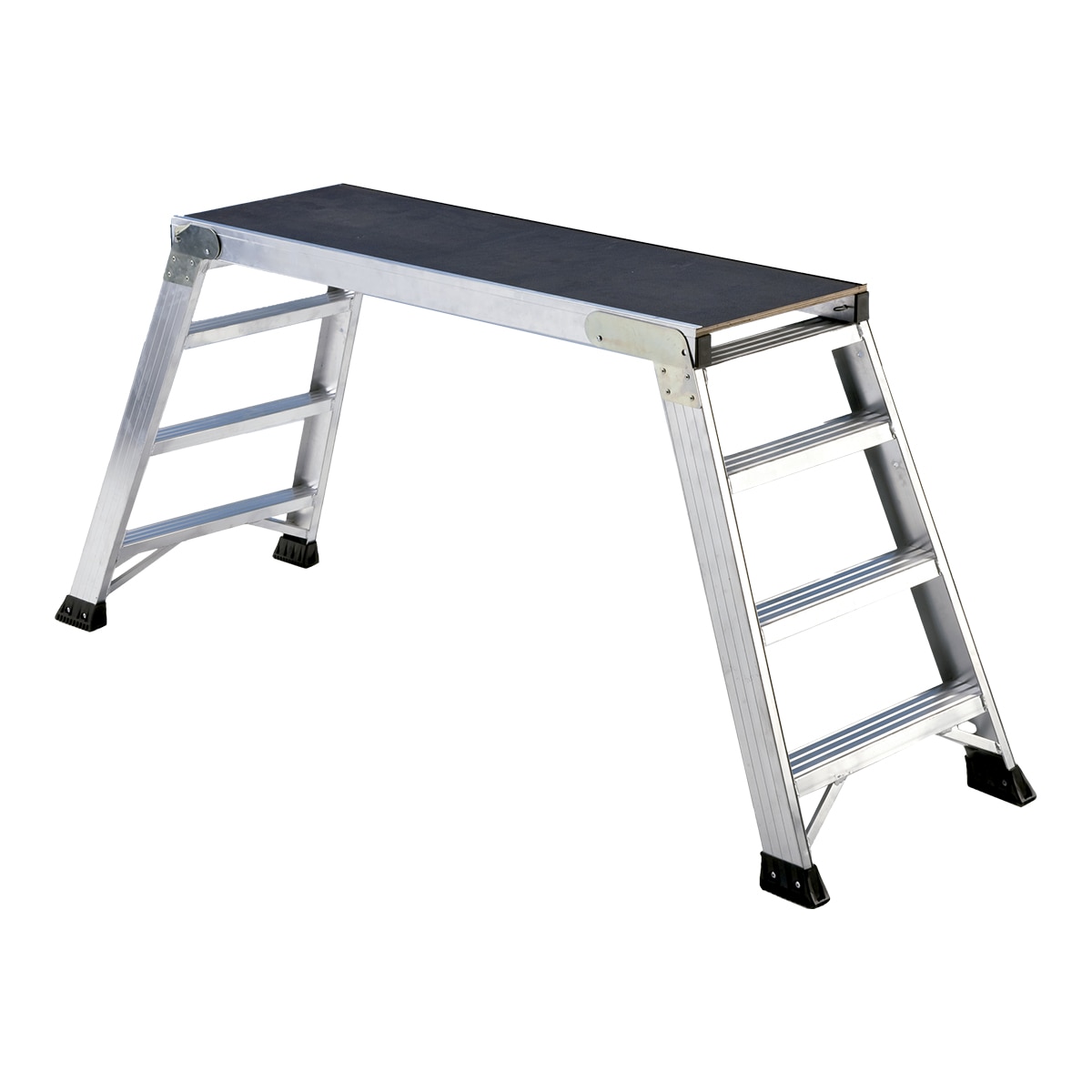 Plataforma Trabajo Plegable con 3 Peldaños 87 cm Acero / Negro-3