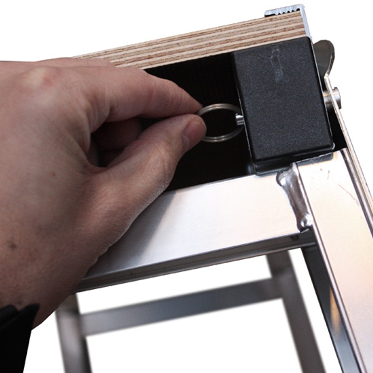 Plataforma Trabajo Plegable con 3 Peldaños 87 cm Acero / Negro-4