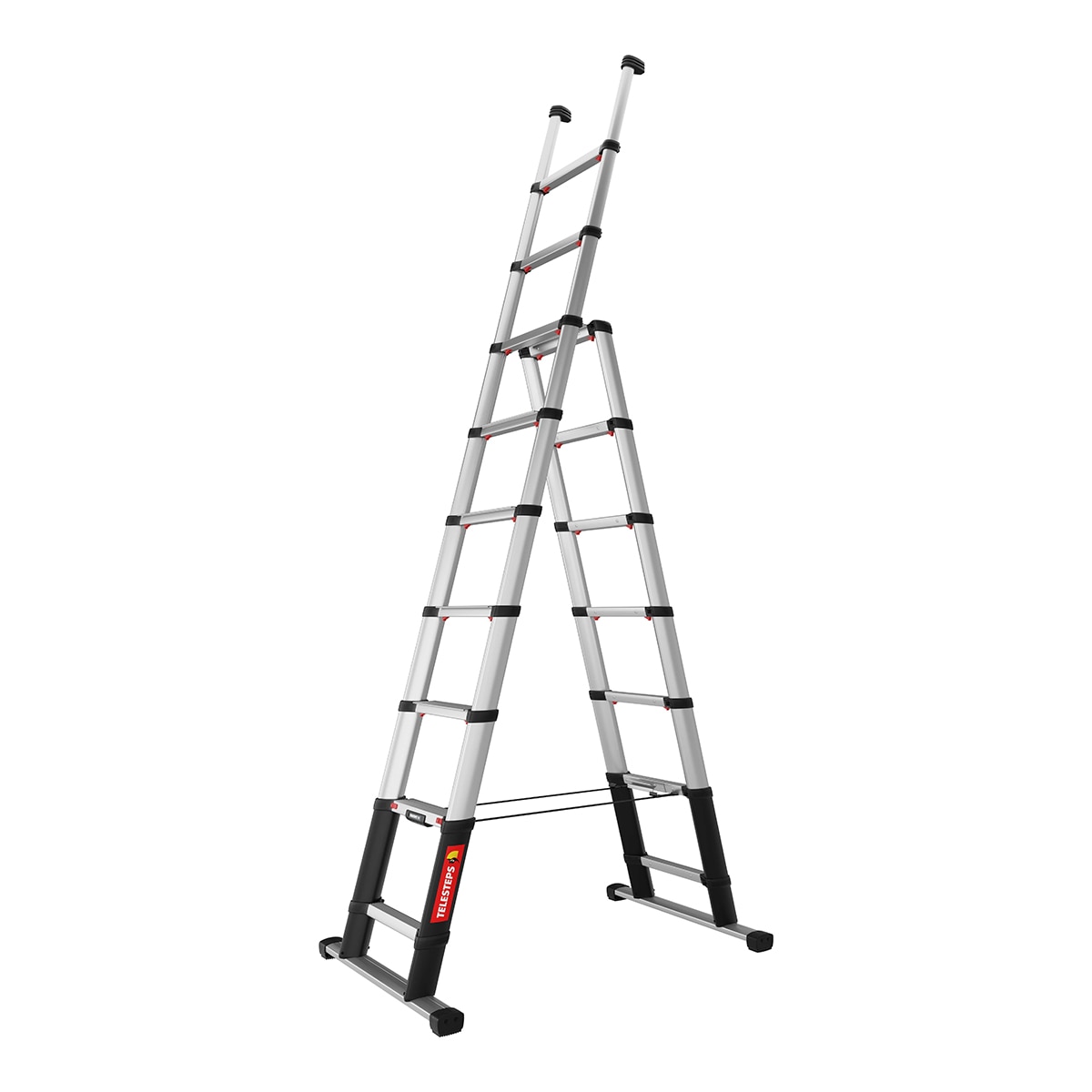 Escada Telescópica 2 Secções Combi Line - 3 m Aço/Preto-2