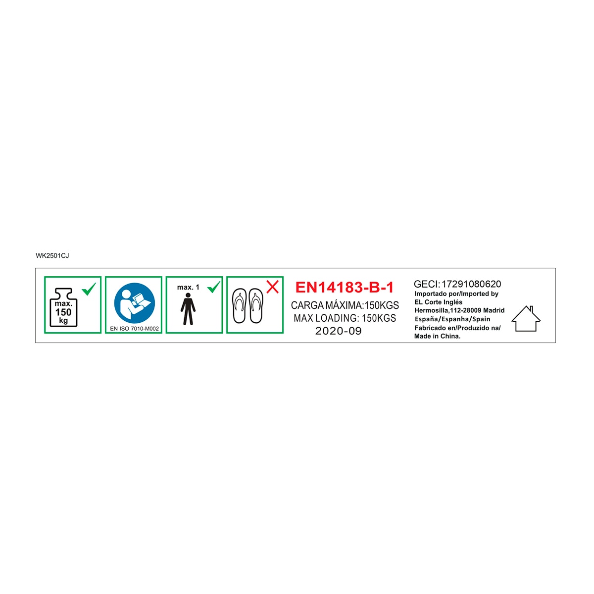Taburete Plegable Acero 1 peldaños Blanco-10