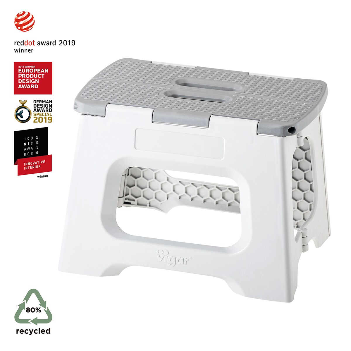 Taburete Plegable Plástico Compact 23 cm Gris-7