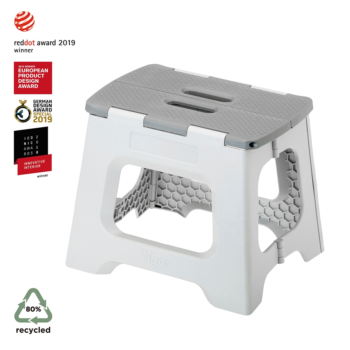 Taburete Plegable Plástico Compact 27 cm Gris-7