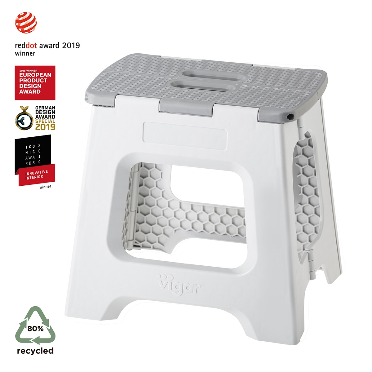 Taburete Plegable Plástico Compact 32 cm Gris-8