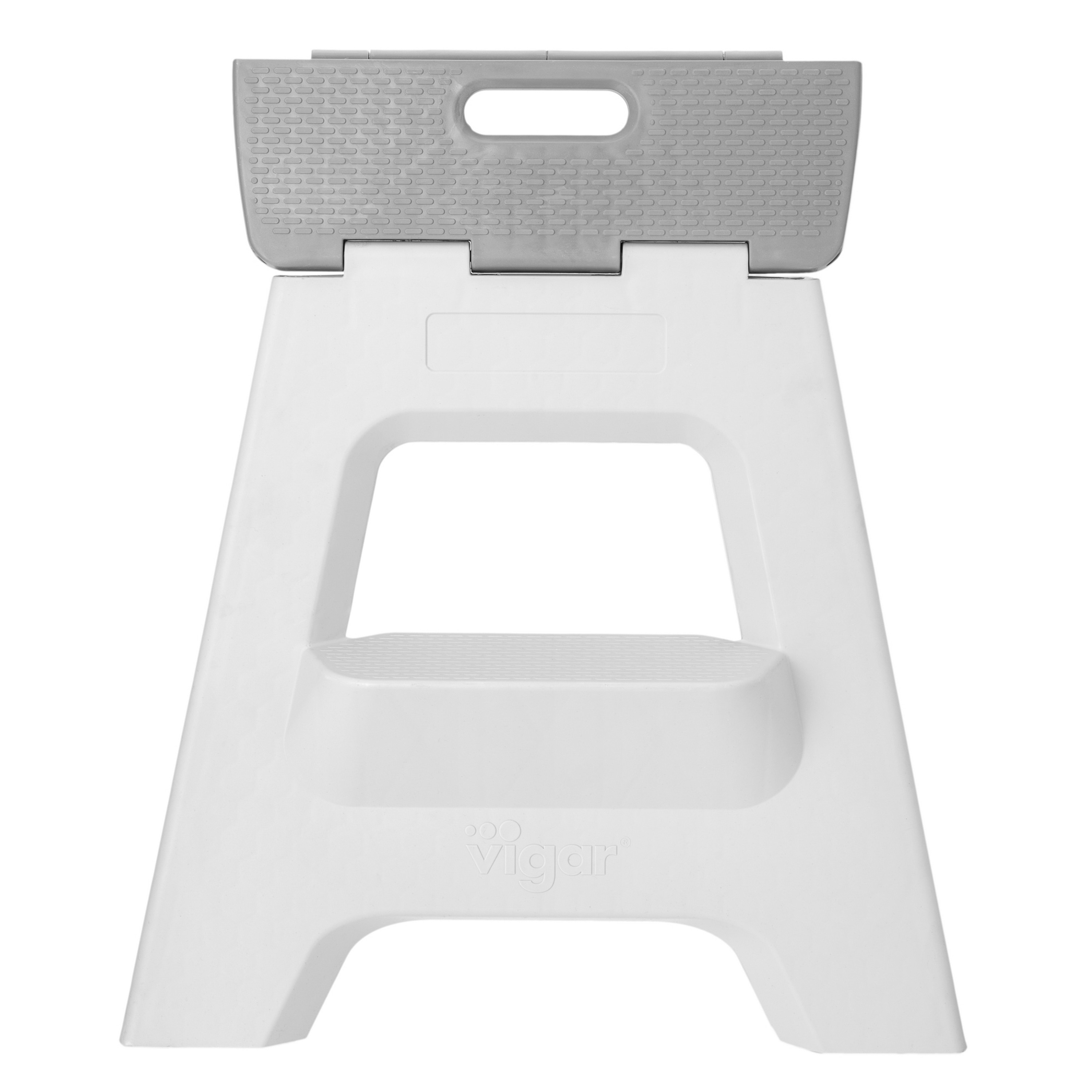 Taburete Plegable Plástico 40 cm - 2 peldaños Gris-2
