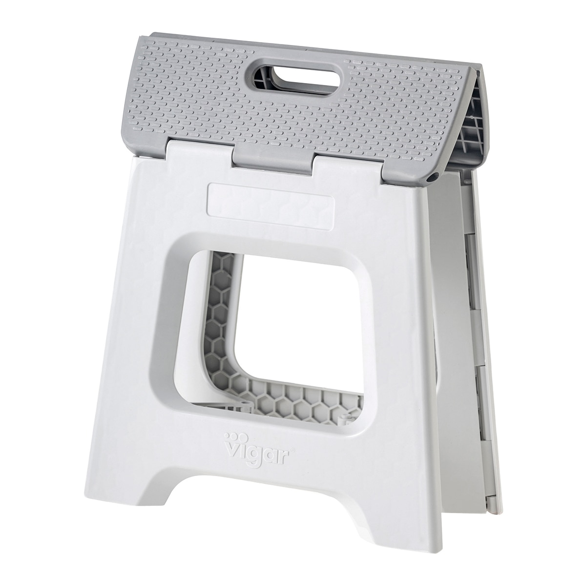 Taburete Plegable Plástico Compact 32 cm + Colgador Gris-2