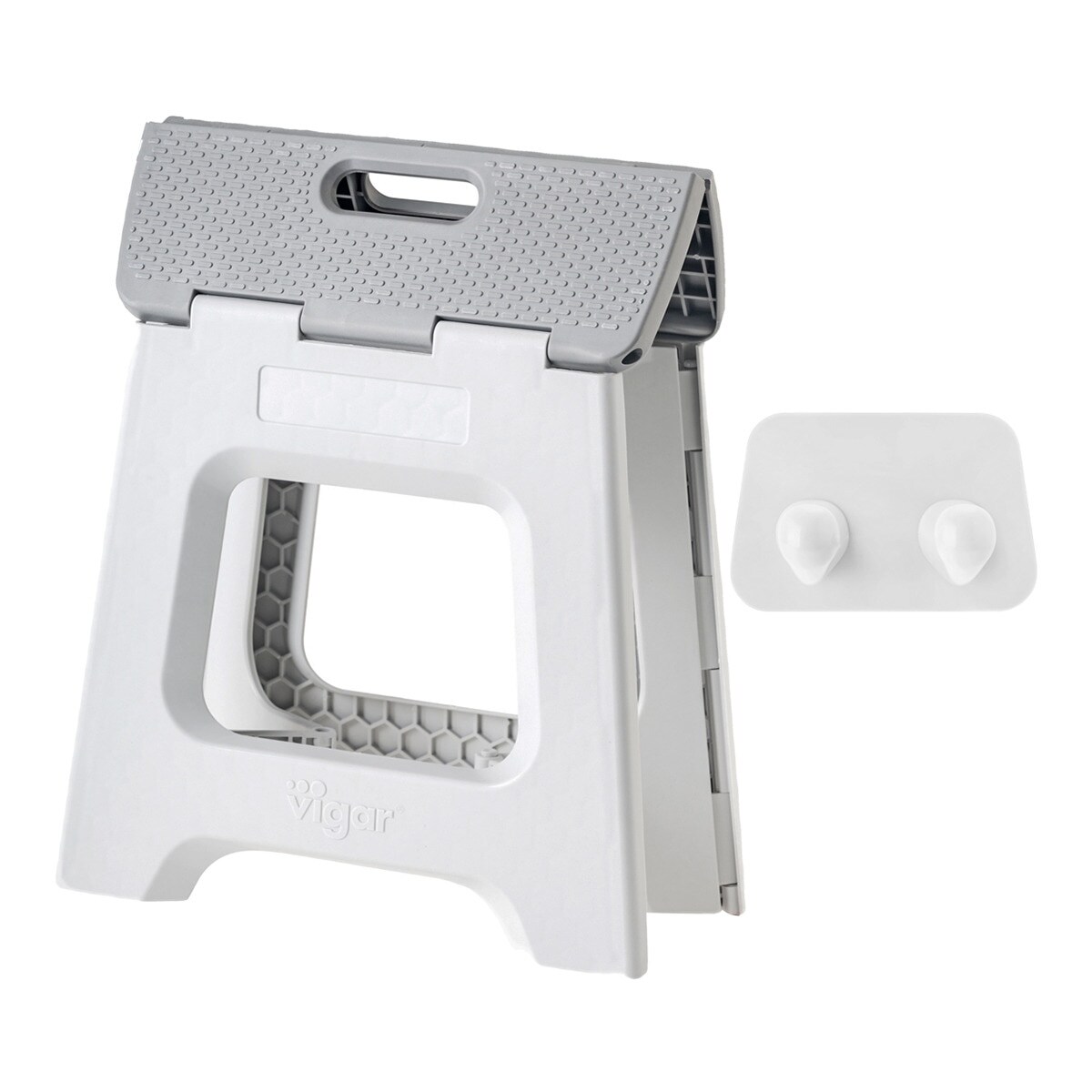 Taburete Plegable Plástico Compact 32 cm + Colgador Gris-6