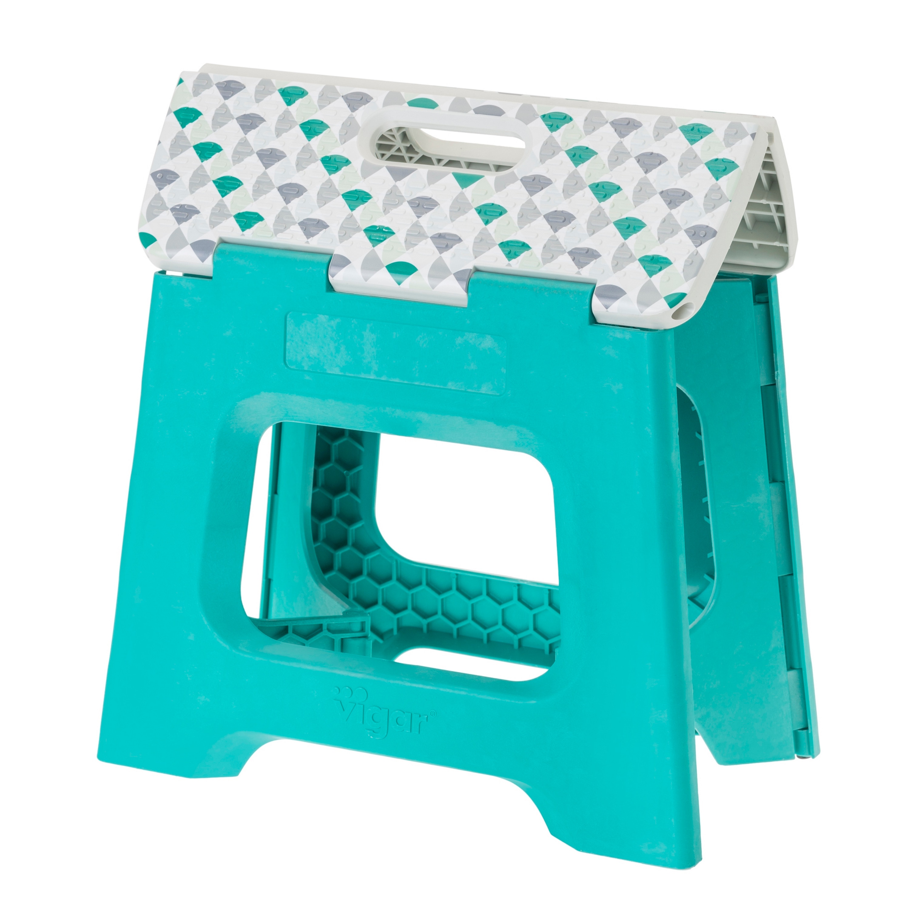 Taburete Plegable Plástico Geom 27 cm Turquesa-3