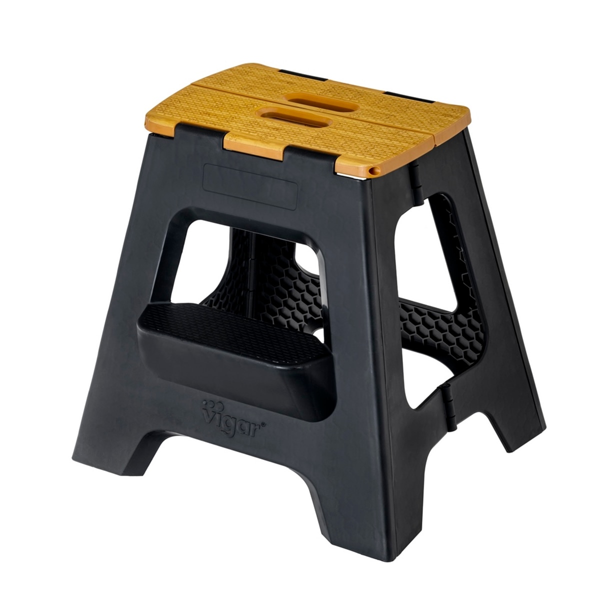 Imagen 0 de Taburete de 2 peldaños, 40 cm,  negro, Compact plegable con Bambú