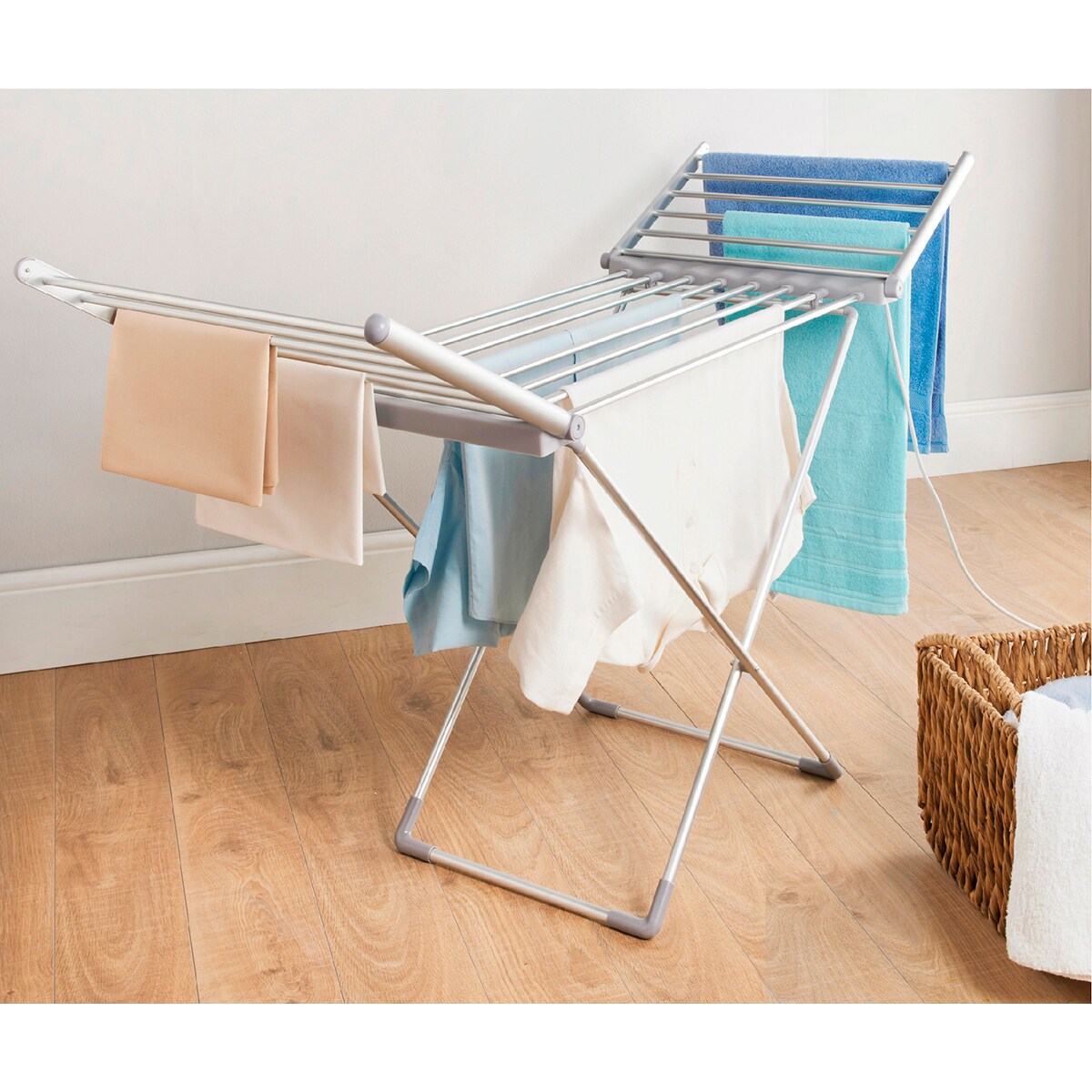 Estendal Elétrico Dobrável Cinzento-8