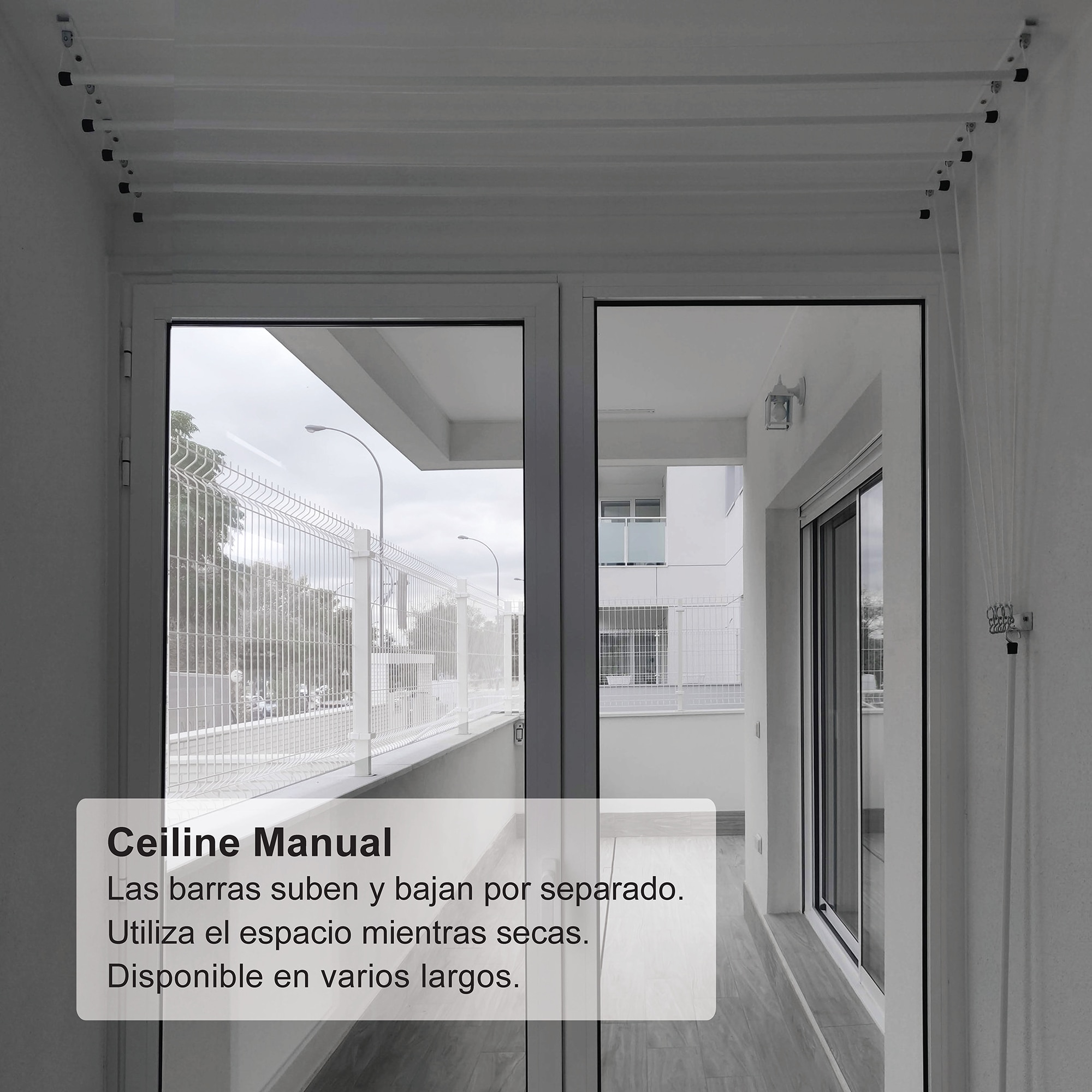 Estendal de Teto Manual Ceiline Branco-3