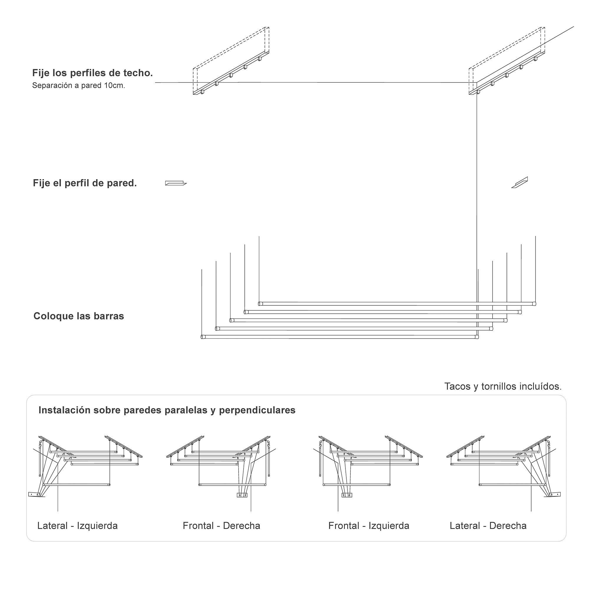 Estendal de Teto Manual Ceiline Branco-8