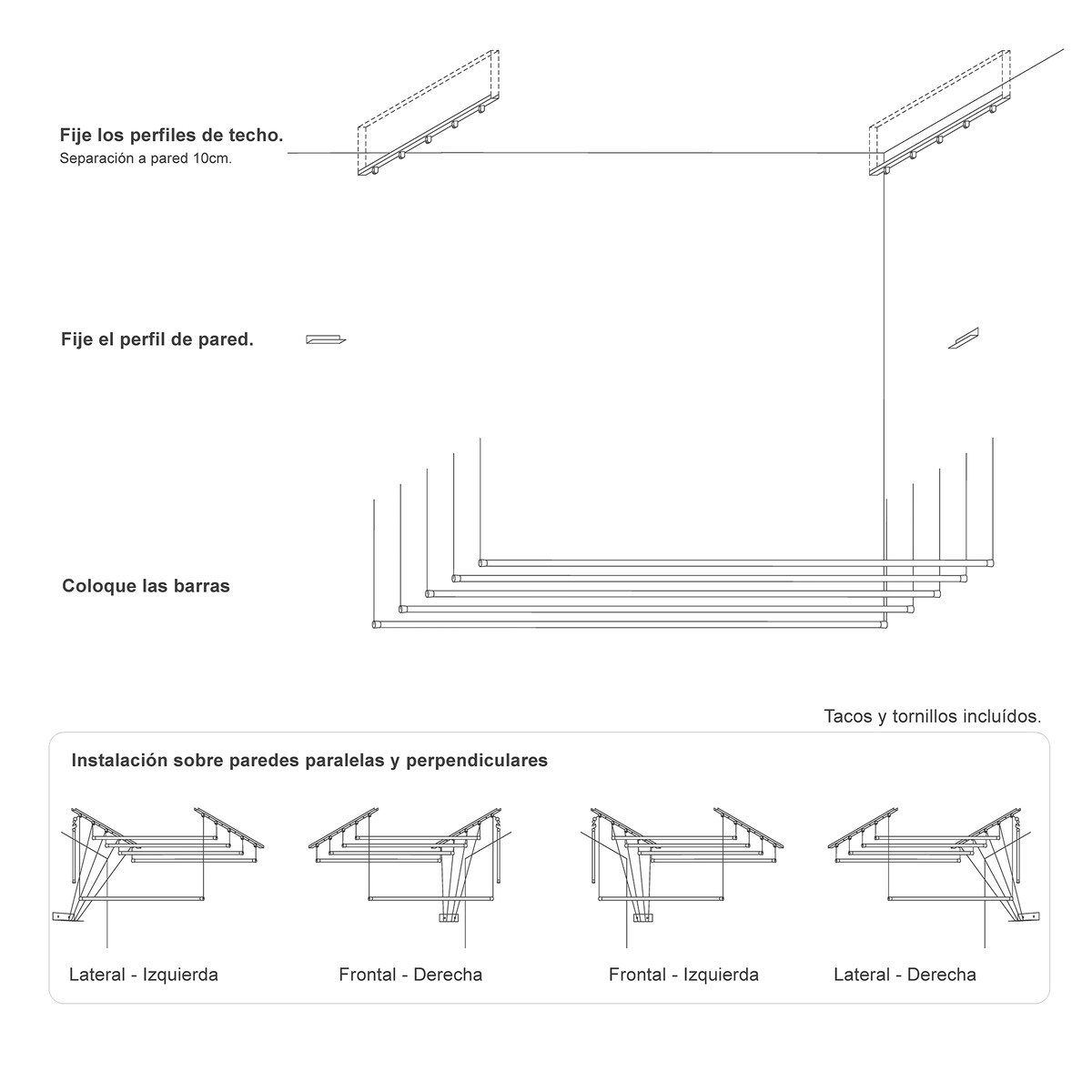 Estendal de Teto Manual Ceiline Branco-8