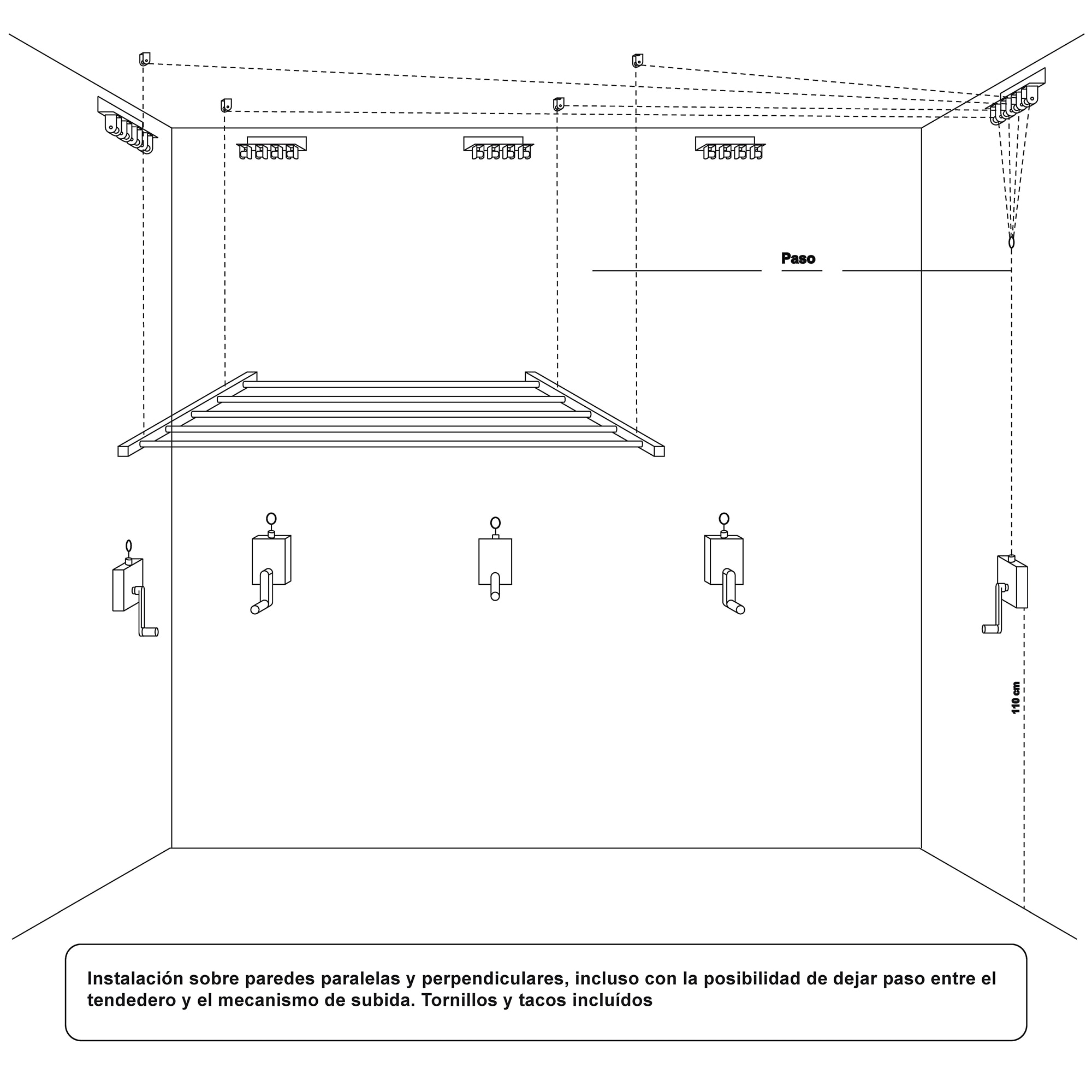 Estendal de Teto com Manivela Ceiline Branco-8