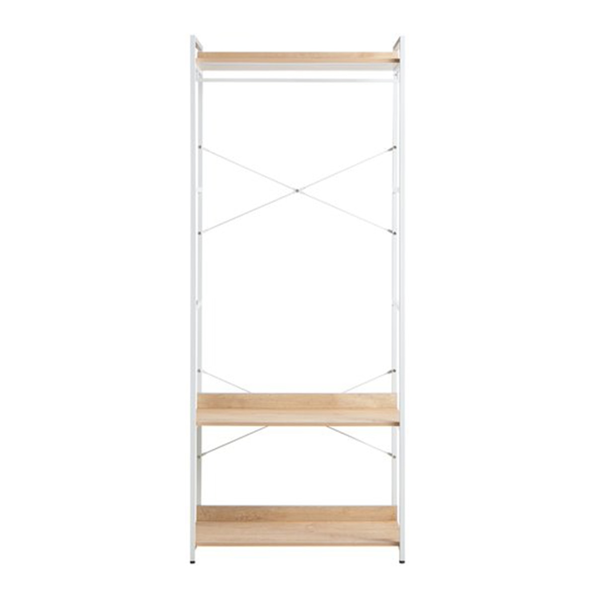 Parabán Vestidor con 2 Baldas Blanco / Madera-2