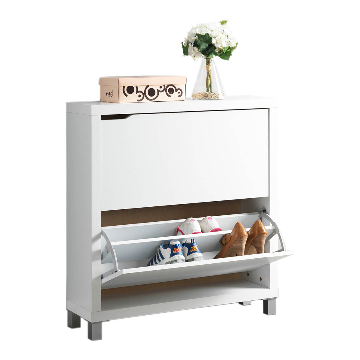 Móvel Sapateiro Kubox 2 Compartimentos com Acabamento - Branco Branco-2