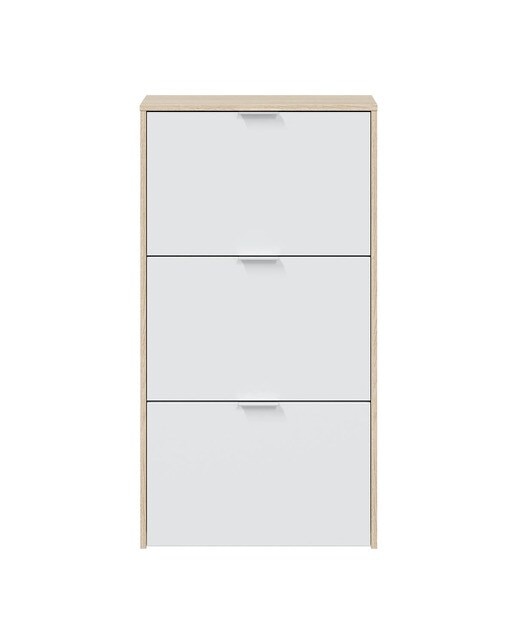 Mueble Zapatero 3 Trampones Blanco / Roble-3