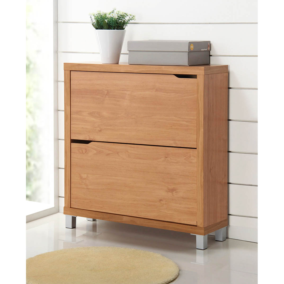 Mueble Zapatero 2 Trampones Kubox Acabado Cerezo Cerezo-2