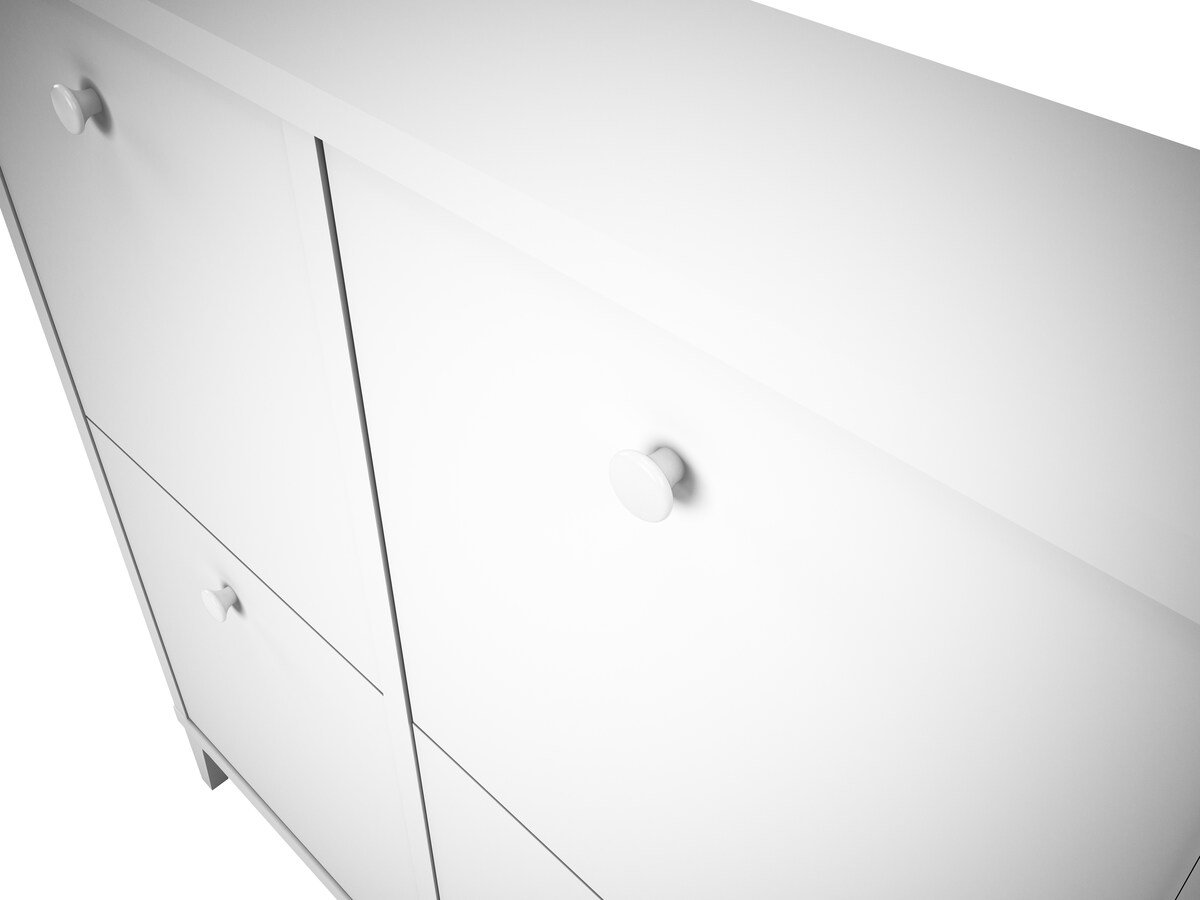 Sapateira de Melamina com Fundo Reduzido 4 Compartimentos - 8 Pares Branco-3