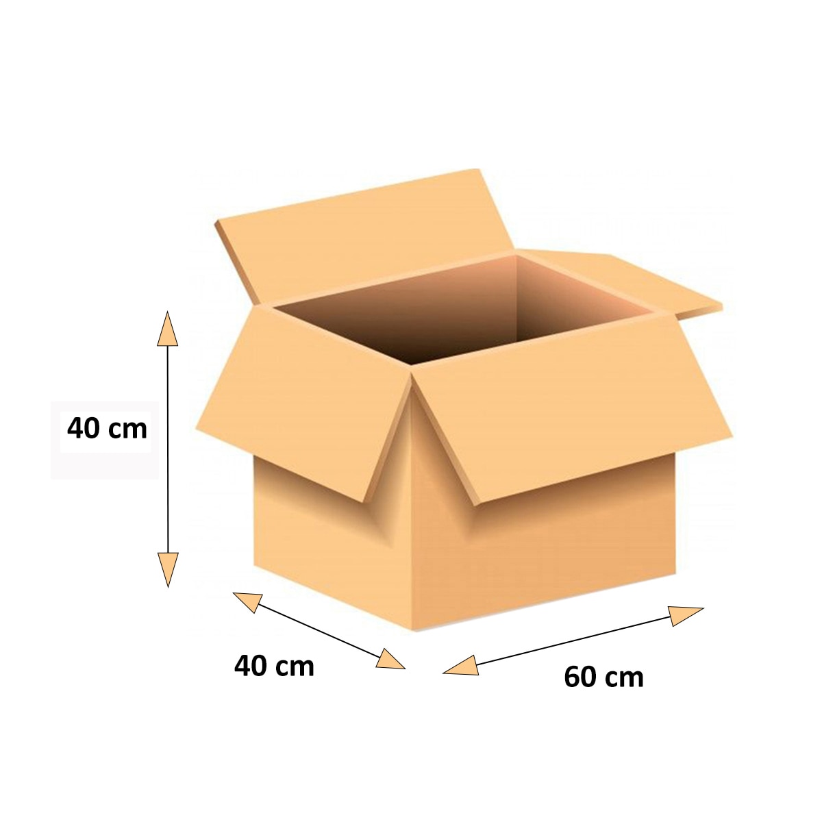 Caja de Mudanza con Asas 60x40x40 cm - 96 l Marrón-3