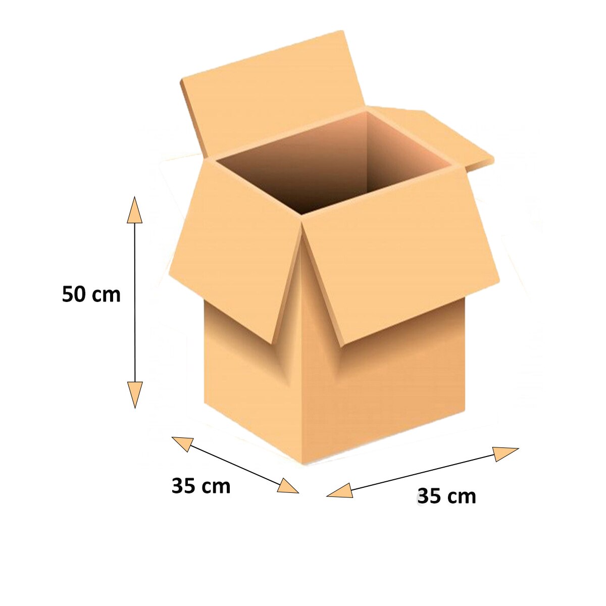 Caja de Mudanza con Asas 35x50x35 cm - 62 l Marrón-3