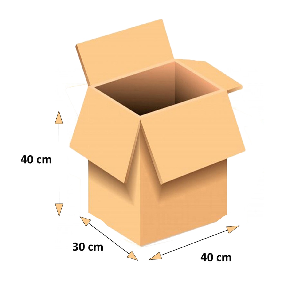 Caja de Mudanza con Asas 40x40x30 cm - 48 l Marrón-3