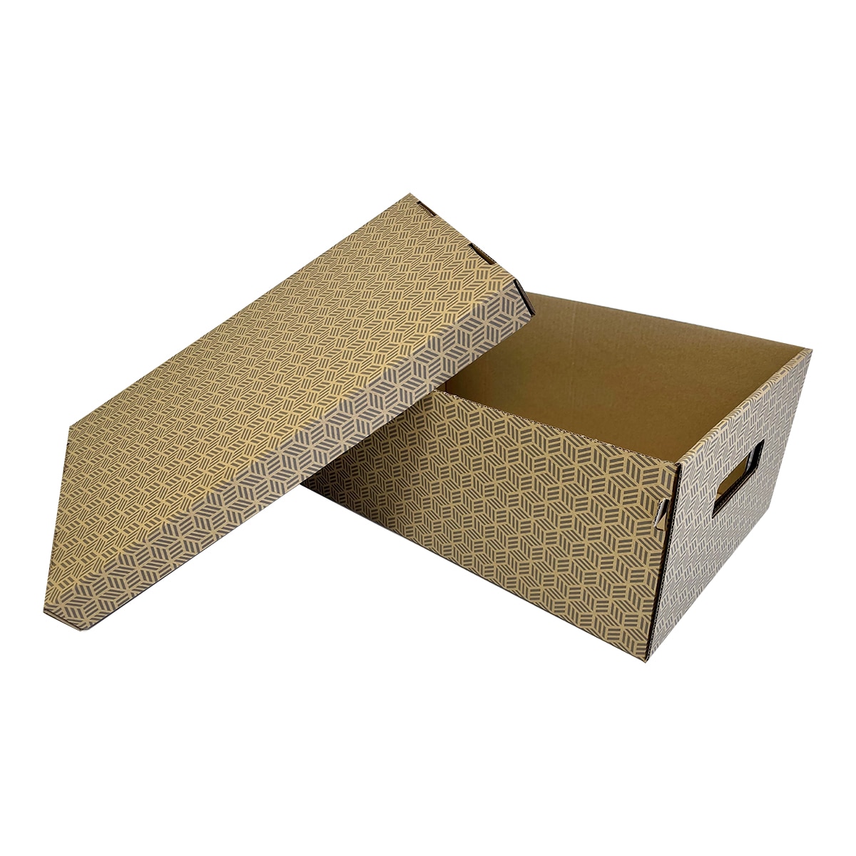 Caja de Mudanza con Asas y Tapa Deco 19 l Marrón-2