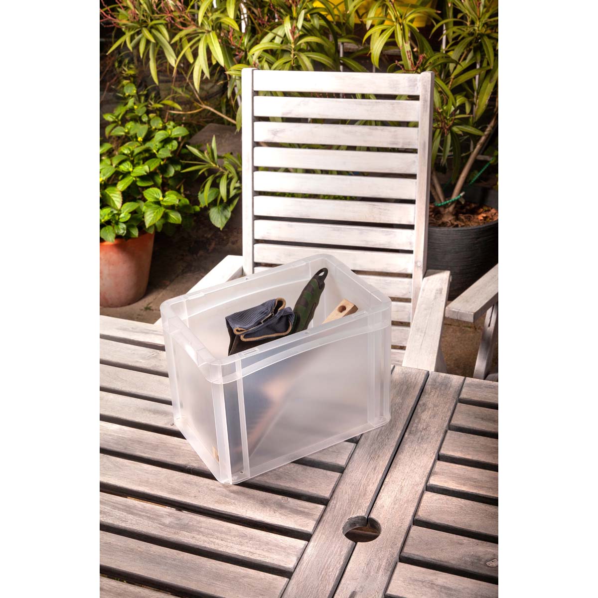 Caja Eurobox Plástico Transparente 30x20x22 cm Transparente-3