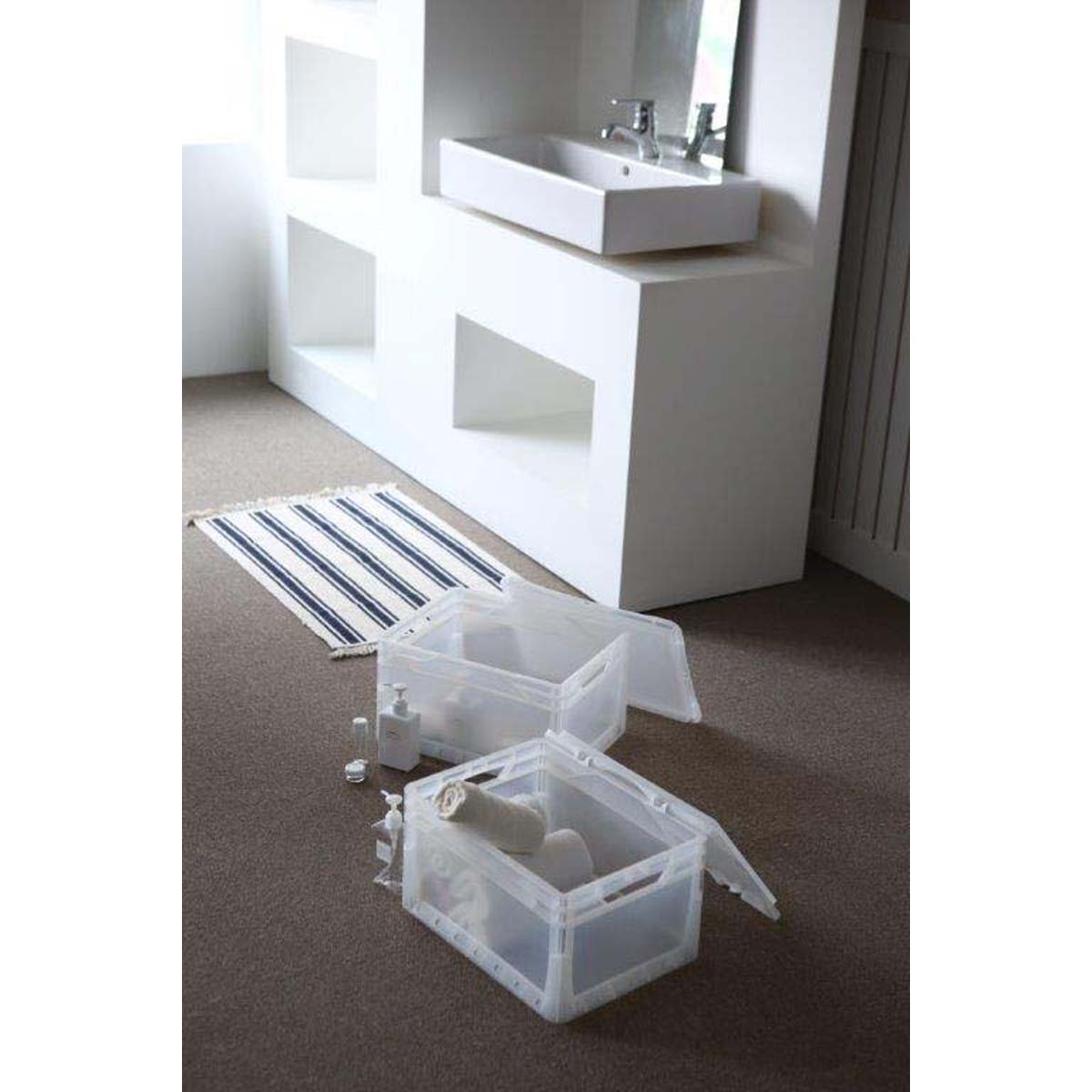 Caja Eurobox Plástico Transparente 40x30x22 cm Transparente-2