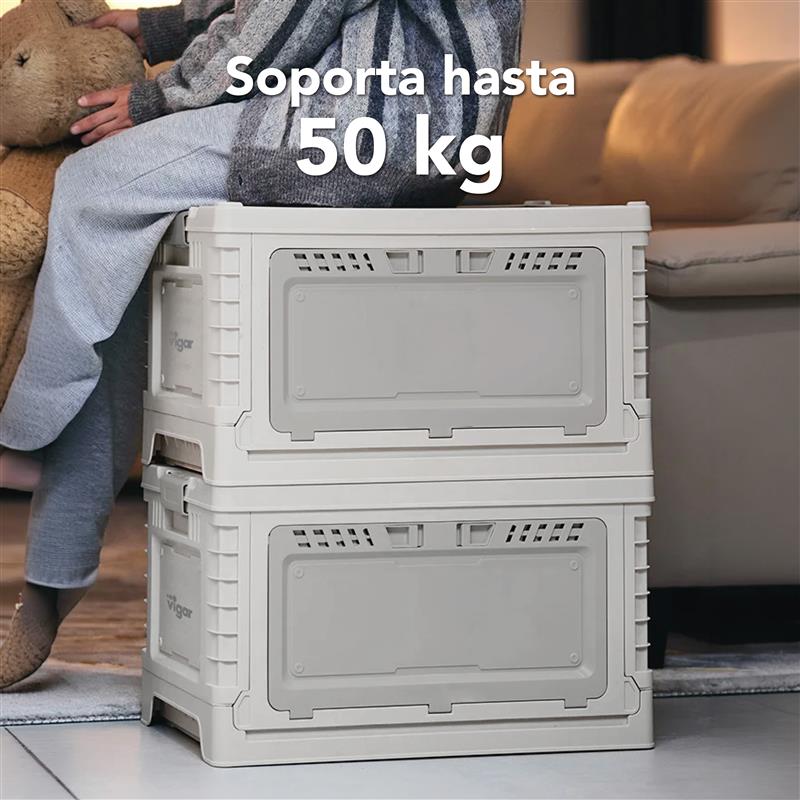 Caixa Dobrável Compacta VIGAR 50?L – Versátil e Inteligente Cinzento-7