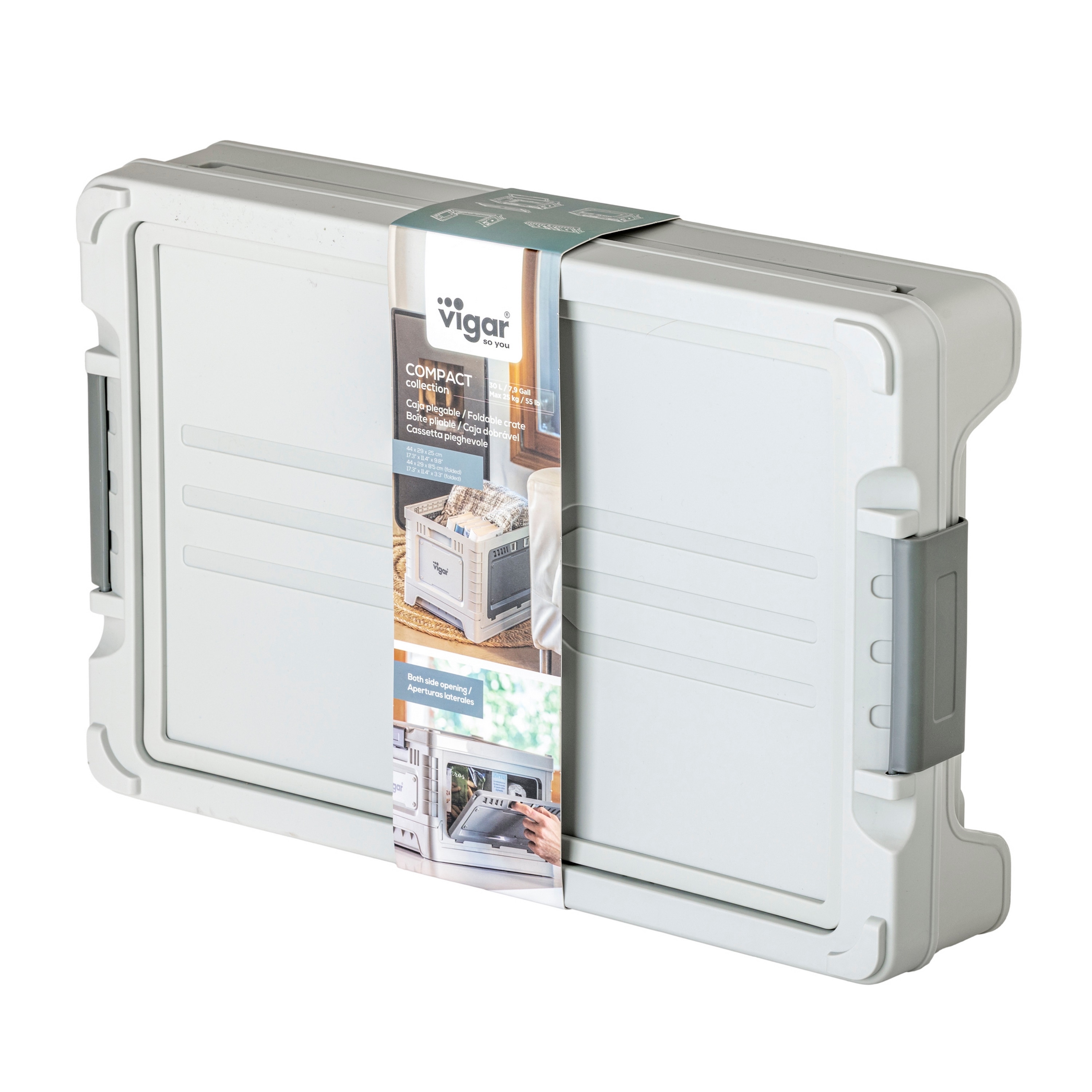 Caja 50 litros Compact Plegable Versatil Gris-4