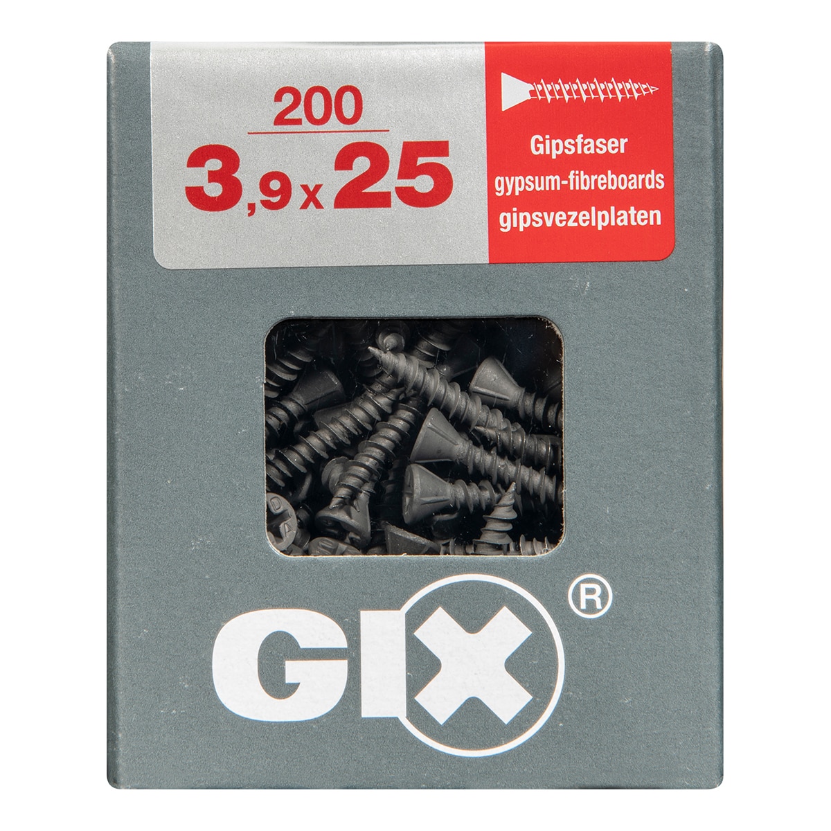Tornillo Pladur GIX Fosfatado Ø3,9 x 25 mm - Caja 200 Uds Negro-2