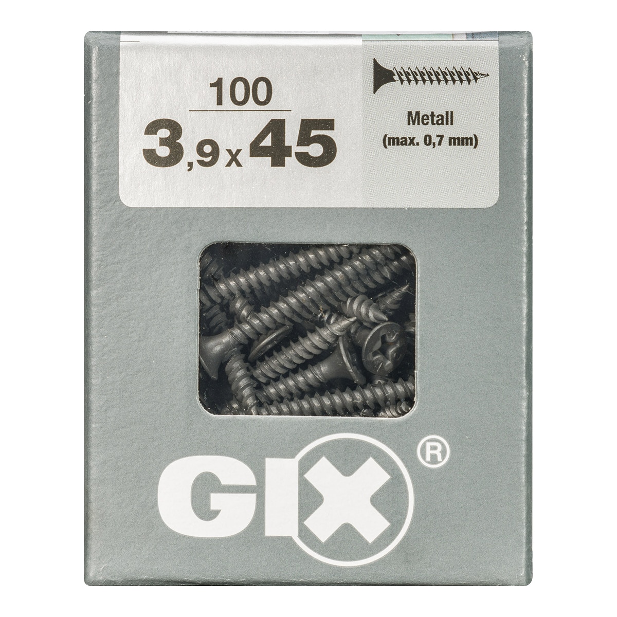 Tornillo Pladur GIX Fosfatado Ø3,9 x 45 mm - Caja 100 Uds Negro-2