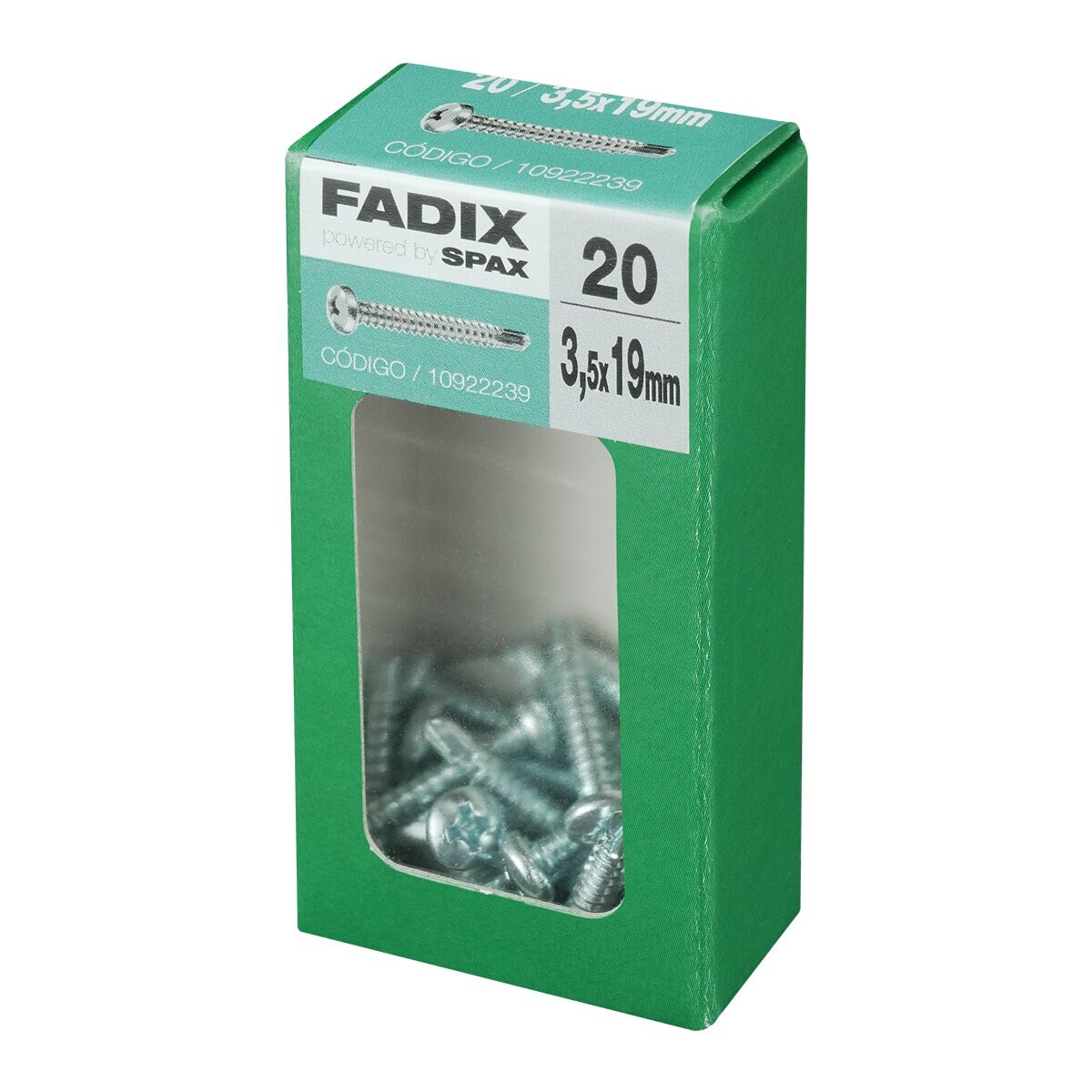 Tornillo Roscachapa Cabeza Redonda Ø3,5 x 19 mm - Caja 20 Uds Zincado-2