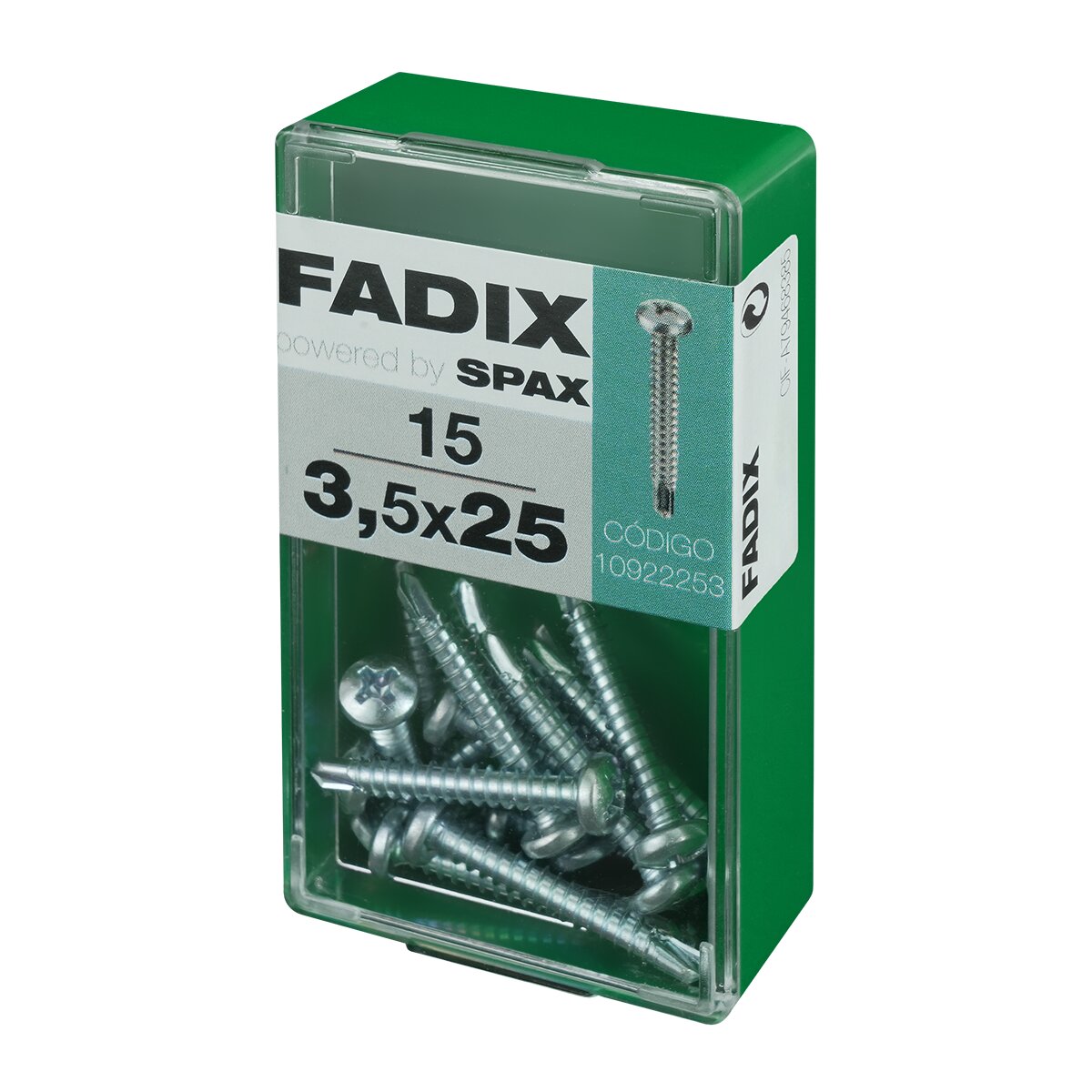 Tornillo Roscachapa Cabeza Redonda Ø3,5 x 25 mm - Caja 15 Uds Zincado-2