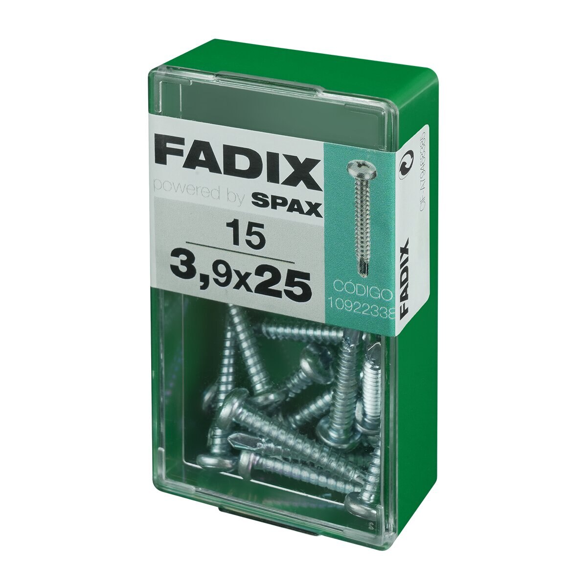 Tornillo Roscachapa Cabeza Redonda Ø3,9 x 25 mm - Caja 15 Uds Zincado-2