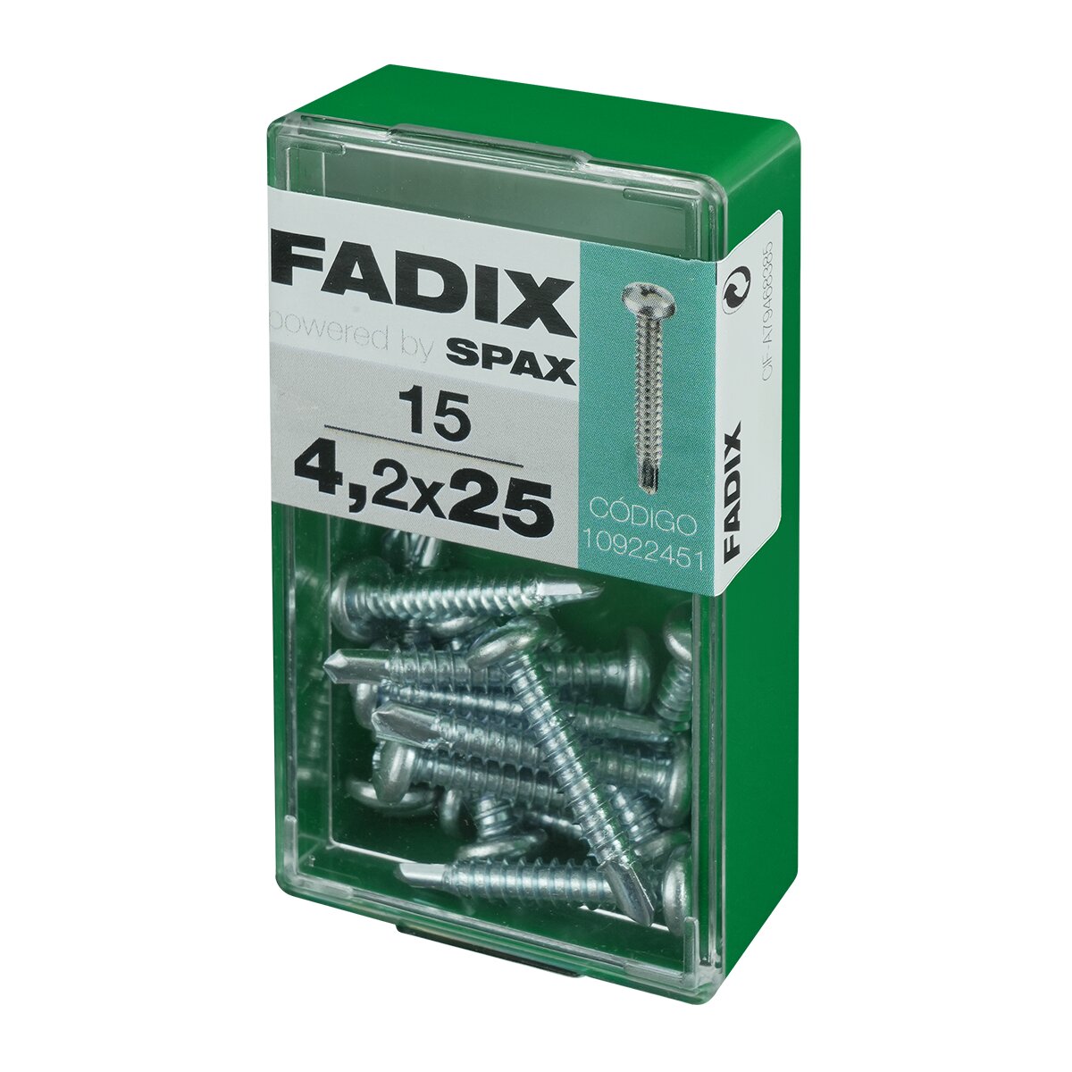 Tornillo Roscachapa Cabeza Redonda Ø4,2 x 25 mm - Caja 15 Uds Zincado-2