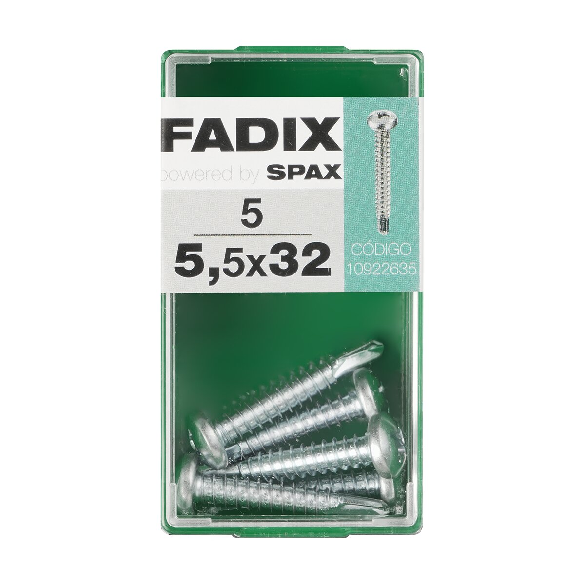 Imagen 0 de Tornillo Roscachapa Cabeza Redonda Ø5,5 x 32 mm - Caja 5 Uds
