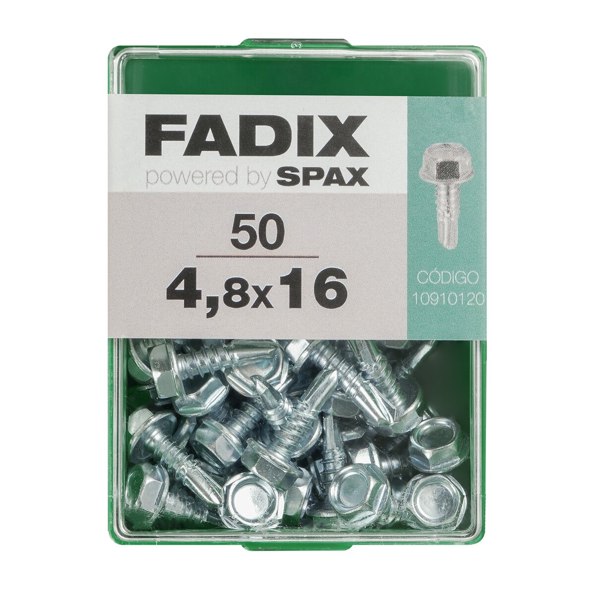 Imagen 0 de Tornillo Roscachapa Cabeza Hexagonal Ø4,8 x 16 mm - Caja 50 Uds