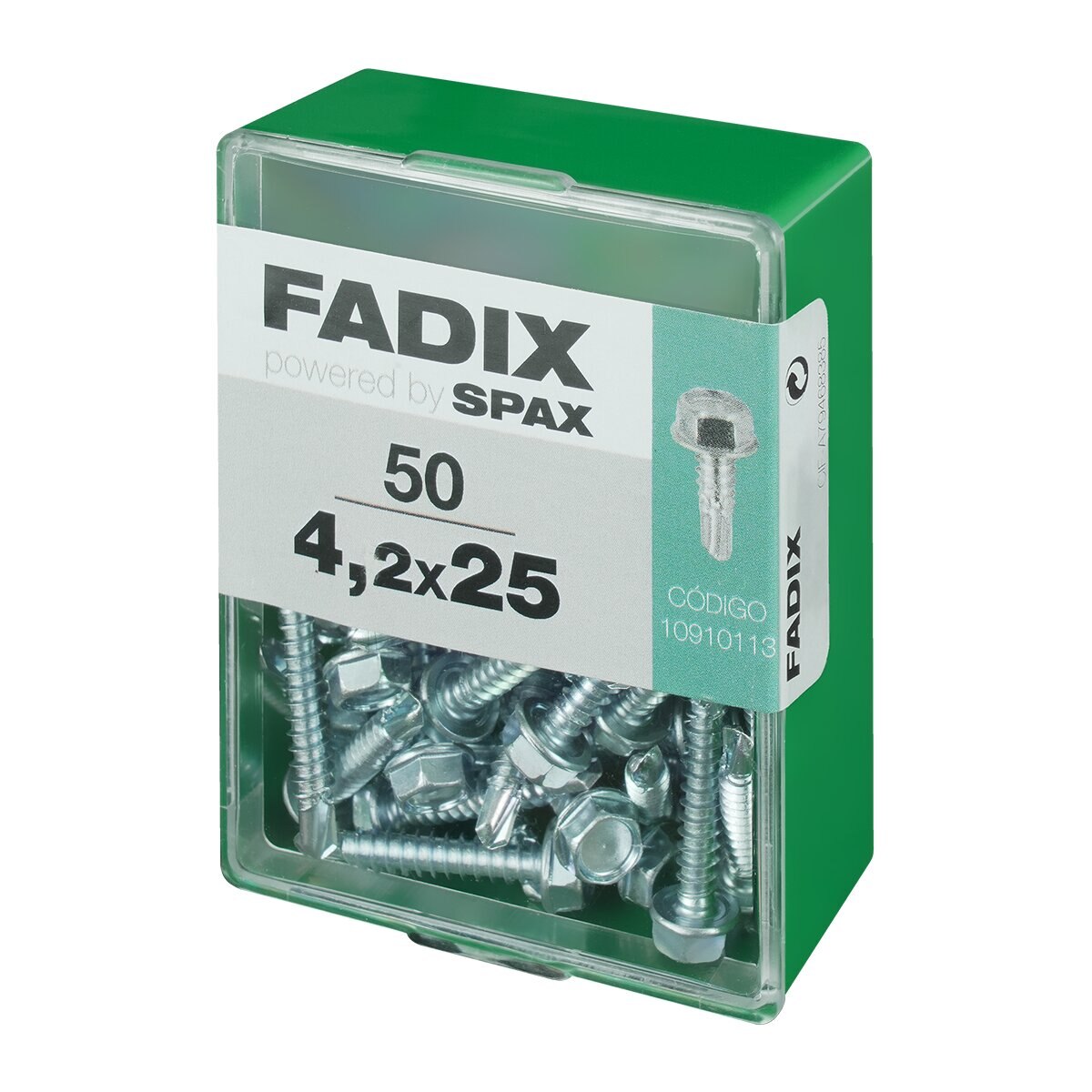 Tornillo Roscachapa Cabeza Hexagonal Ø4,2 x 25 mm - Caja 50 Uds Zincado-2