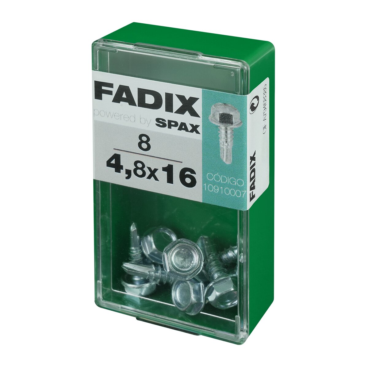 Tornillo Roscachapa Cabeza Hexagonal Ø4,8 x 16 mm - Caja 8 Uds Zincado-2