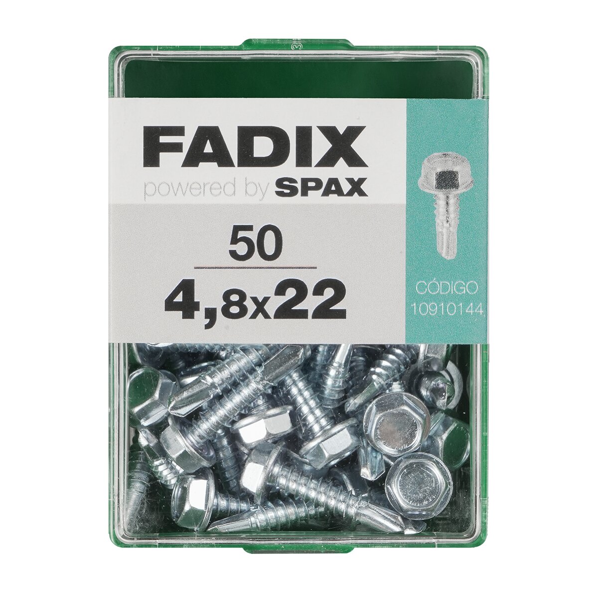 Imagen 0 de Tornillo Roscachapa Cabeza Hexagonal Ø4,8 x 22 mm - Caja 50 Uds