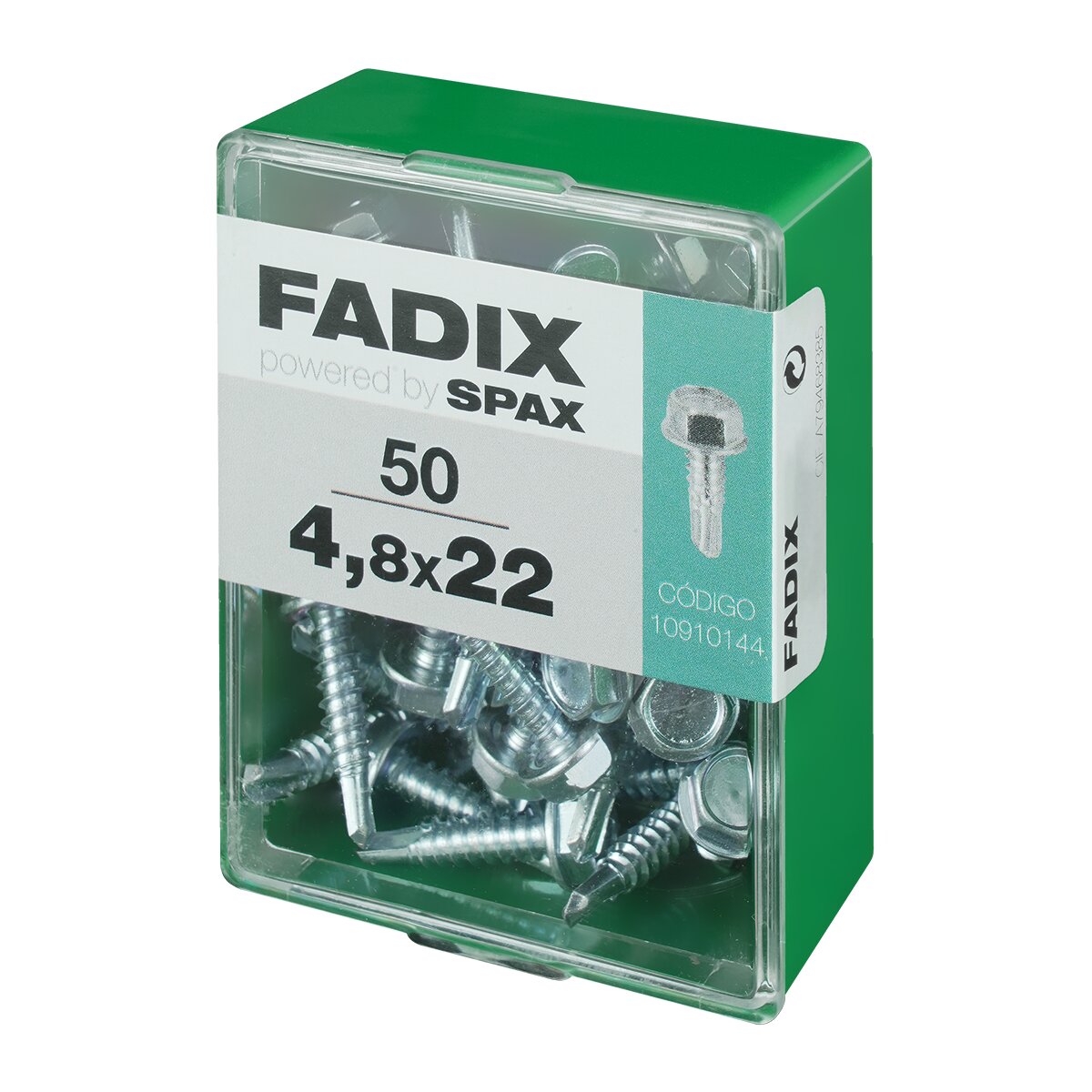 Tornillo Roscachapa Cabeza Hexagonal Ø4,8 x 22 mm - Caja 50 Uds Zincado-2