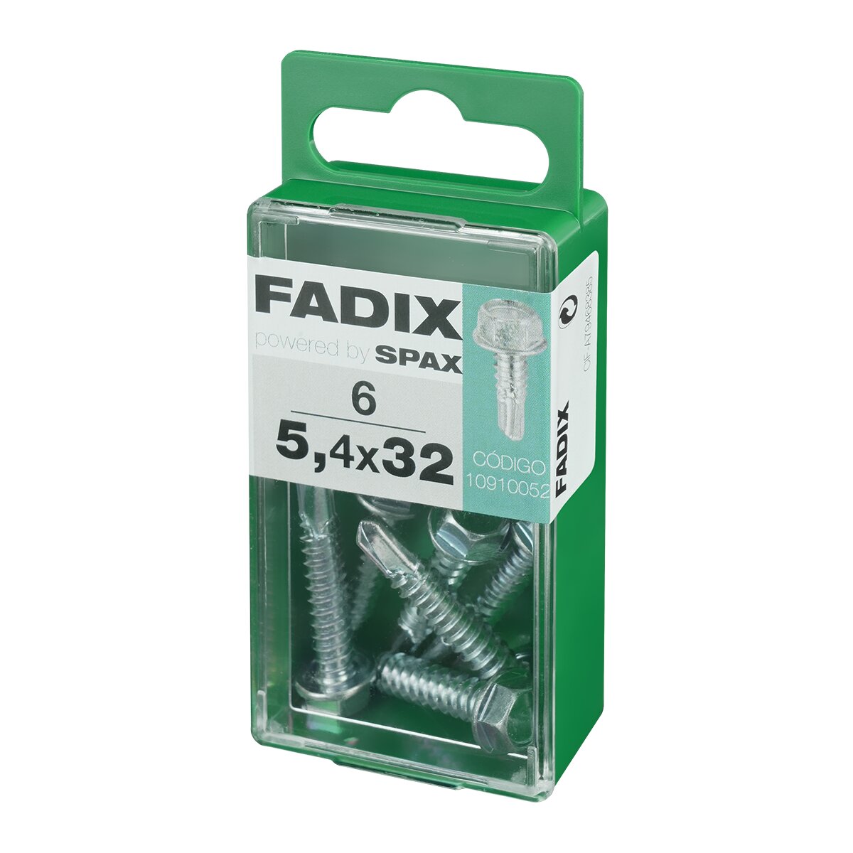 Tornillo Roscachapa Cabeza Hexagonal Ø5,4 x 32 mm - Caja 6 Uds Zincado-2