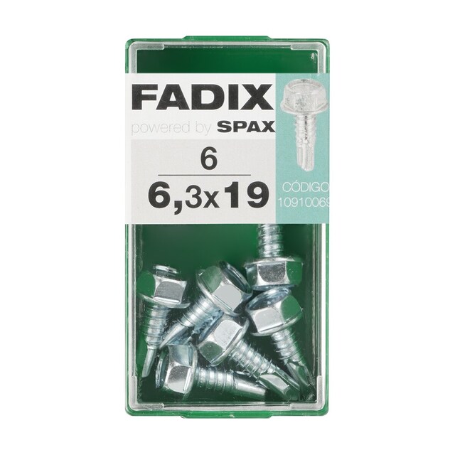 Imagen 0 de Tornillo Roscachapa Cabeza Hexagonal Ø6,3 x 19 mm - Caja 6 Uds