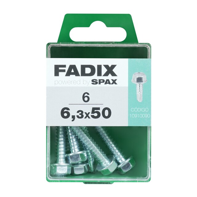 Imagen 0 de Tornillo Roscachapa Cabeza Hexagonal Ø6,3 x 50 mm - Caja 6 Uds