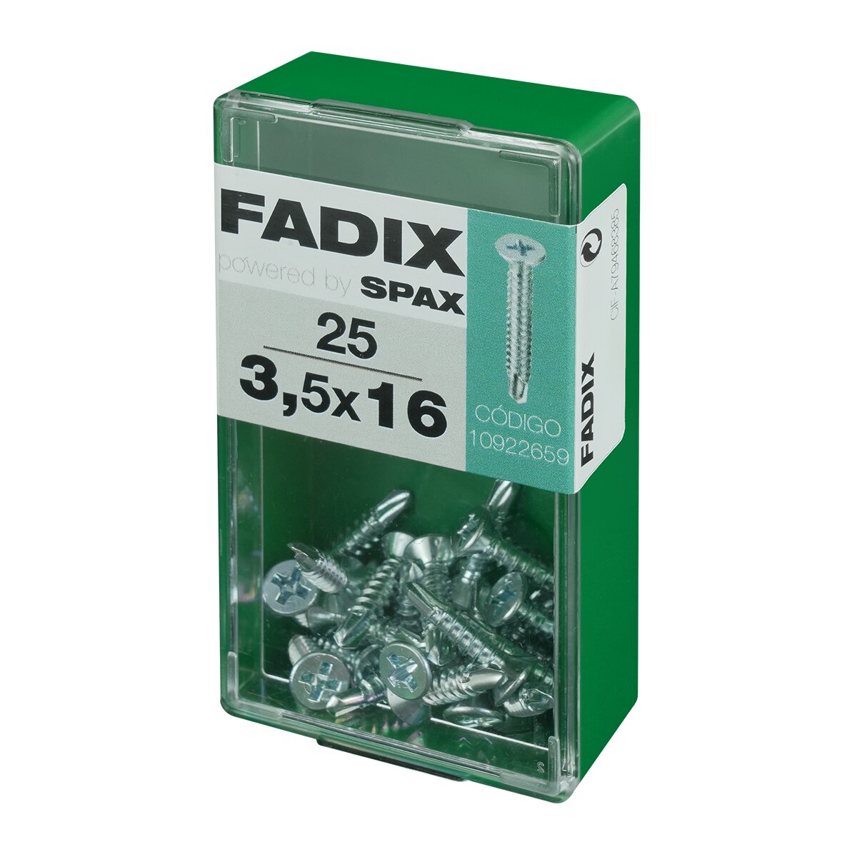 Tornillo Roscachapa Cabeza Plana Ø3,5 x 16 mm - Caja 25 Uds Zincado-2