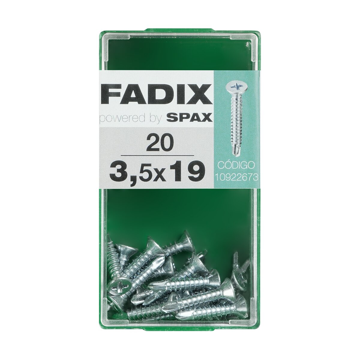 Imagen 0 de Tornillo Roscachapa Cabeza Plana Ø3,5 x 19 mm - Caja 20 Uds