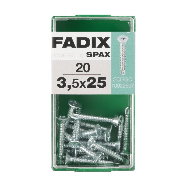 Imagen 0 de Tornillo Roscachapa Cabeza Plana Ø3,5 x 25 mm - Caja 20 Uds